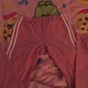 Pink rose glitz leggings side stripes